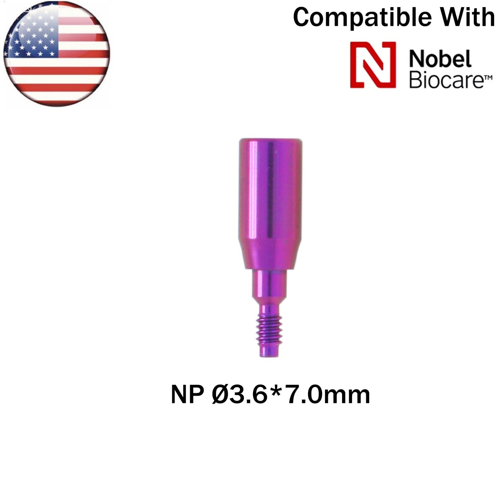 US Dental for Nobel Active Healing Abutments RP NP ∅3.6/5.0/6.0 H3/5/7mm