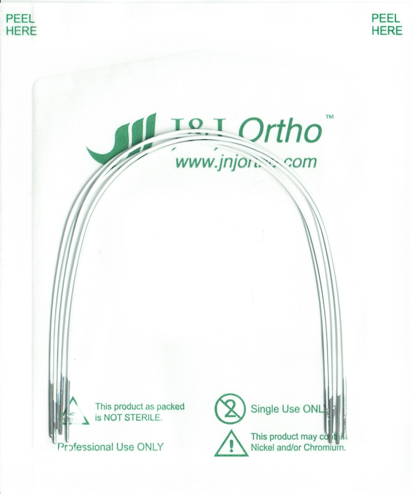 J&J Ortho™ Orthodontic White Coated Arch Wire Ovoid / Natural Optional (5/pk)