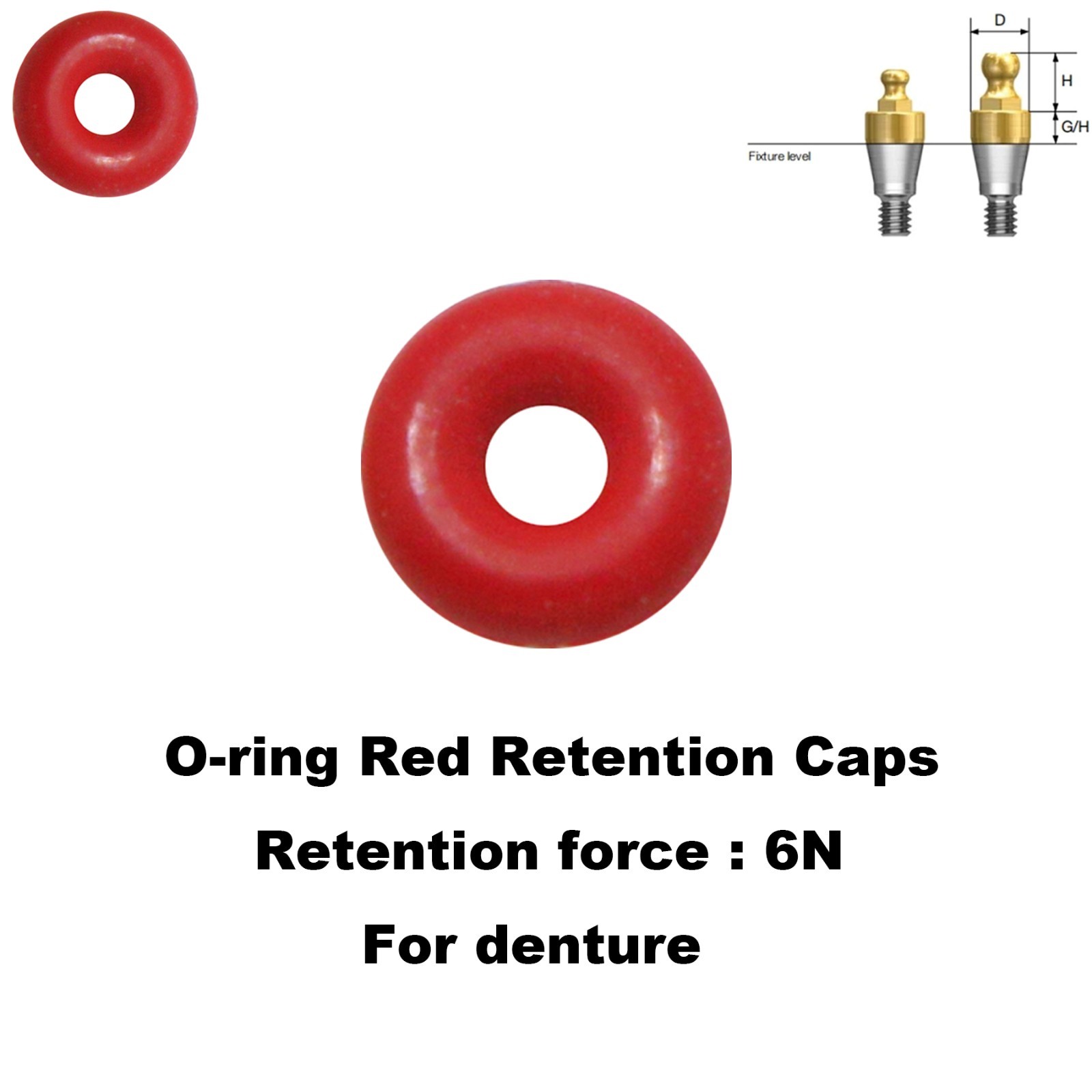 Dental O-ring Retention Caps Implant Kit Fits Ball Abutment For Hiossen Osstem