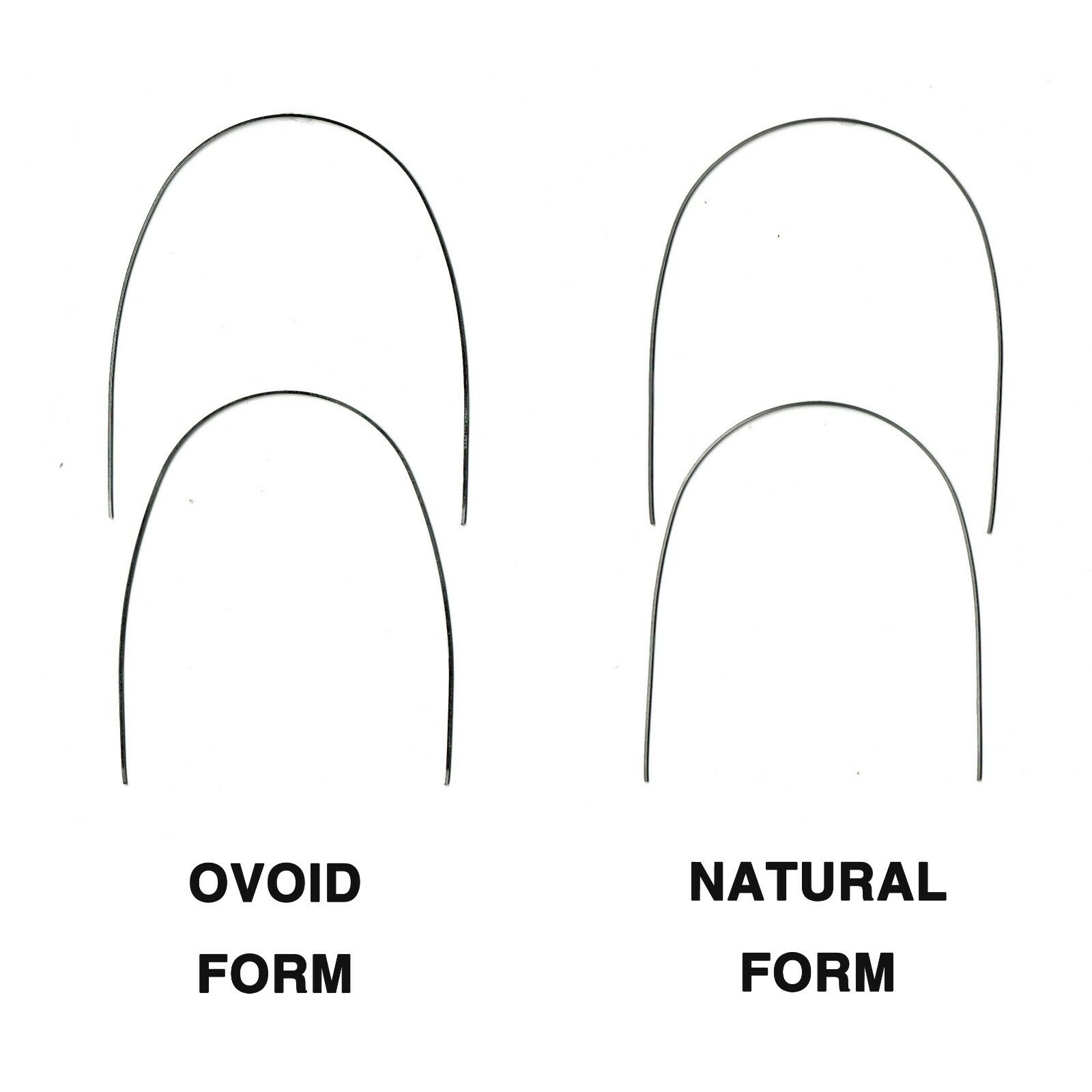 J&J Ortho™ Orthodontic White Coated Arch Wire Ovoid / Natural Optional (5/pk)