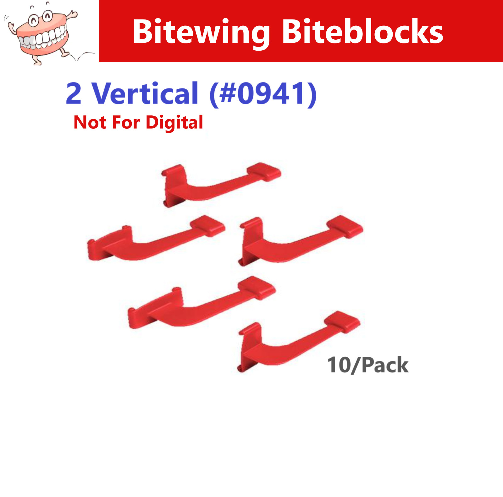 Dental XCP & BAI Bitewing Biteblocks, Red – XCP Rinn – 2 Vertical 10/Pack, #0941