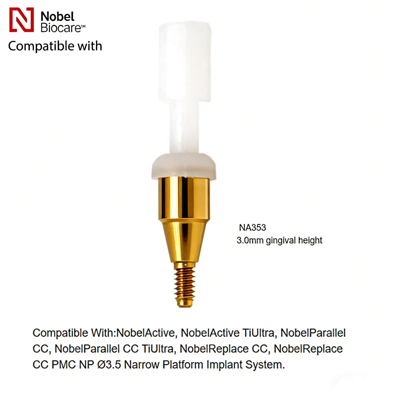 US Locator Abutments & Male Caps For Nobel Biocare Active Conical NP 3.0mm