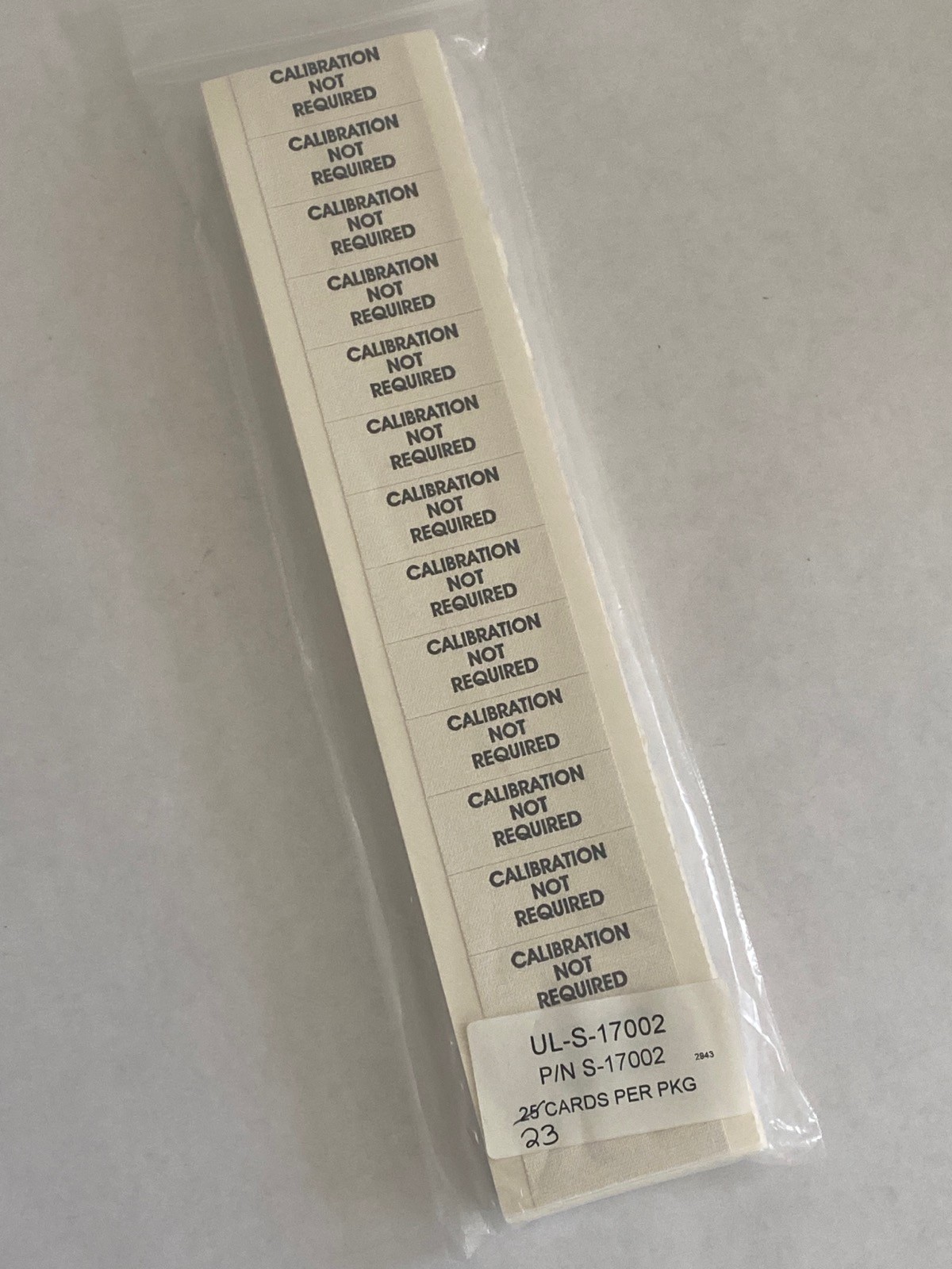 ULINE Inspection Label “CALIBRATION NOT REQUIRED” Vinyl Cloth 1-1/2”x5/8” S17002