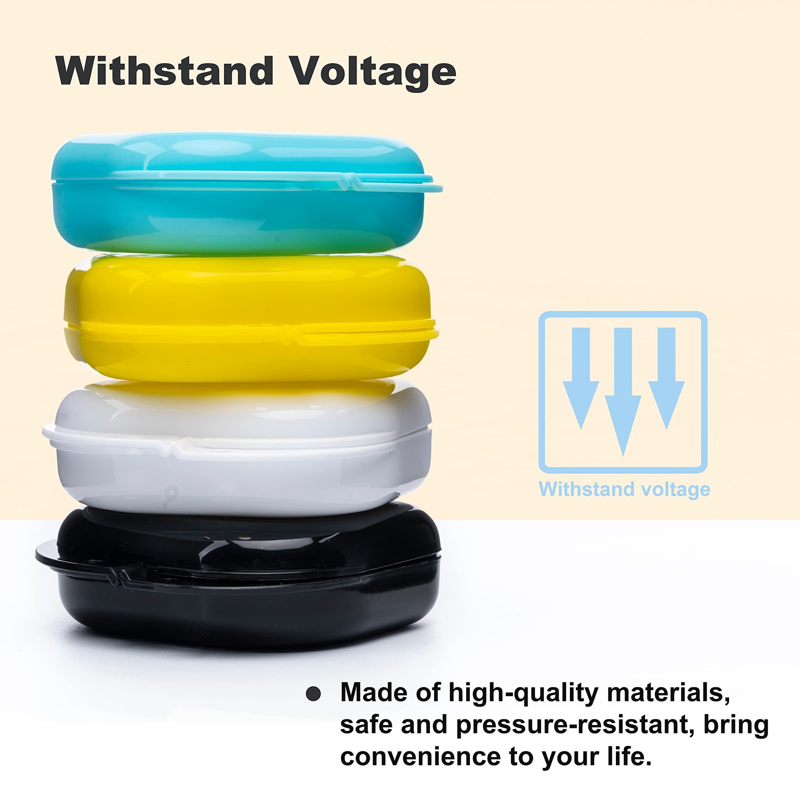 Retainer Case with Vent Holes, 6 Pcs Denture Case, Tight Snap Lock Purple