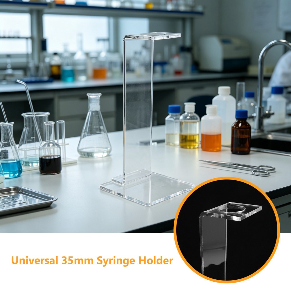 Acrylic Syringe Stand: Clear Vertical Storage Rack for 50ml Syringes – Enteral
