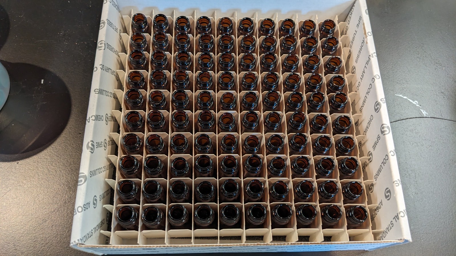 171 Supelco 4mL Amber Glass Vials + PTFE Lined Caps 27115-U / 27141 Lab GC HPLC