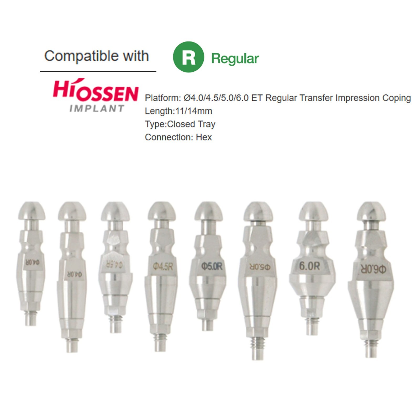 Hiossen ET TS Transfer Coping Open & Closed Tray Implant Impression Pick Up Tool