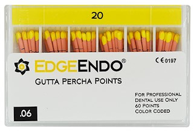 EdgeEndo For EdgeFile .06 Gutta Percha Points (60/Pack)
