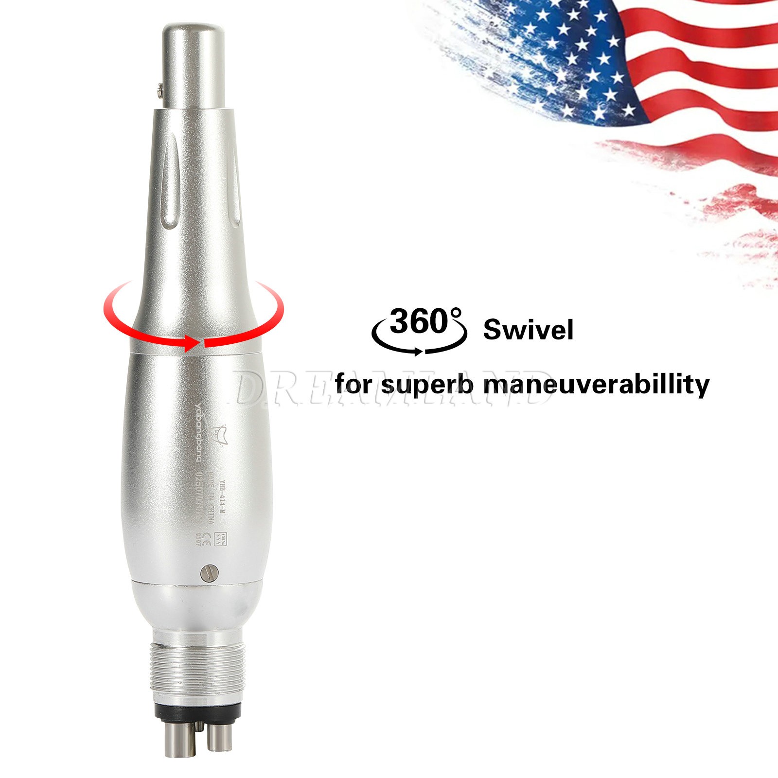 Dental Hygiene Prophy Handpiece Air Motor 4Holes 4:1 Nose Cone 360°Swivel PRU