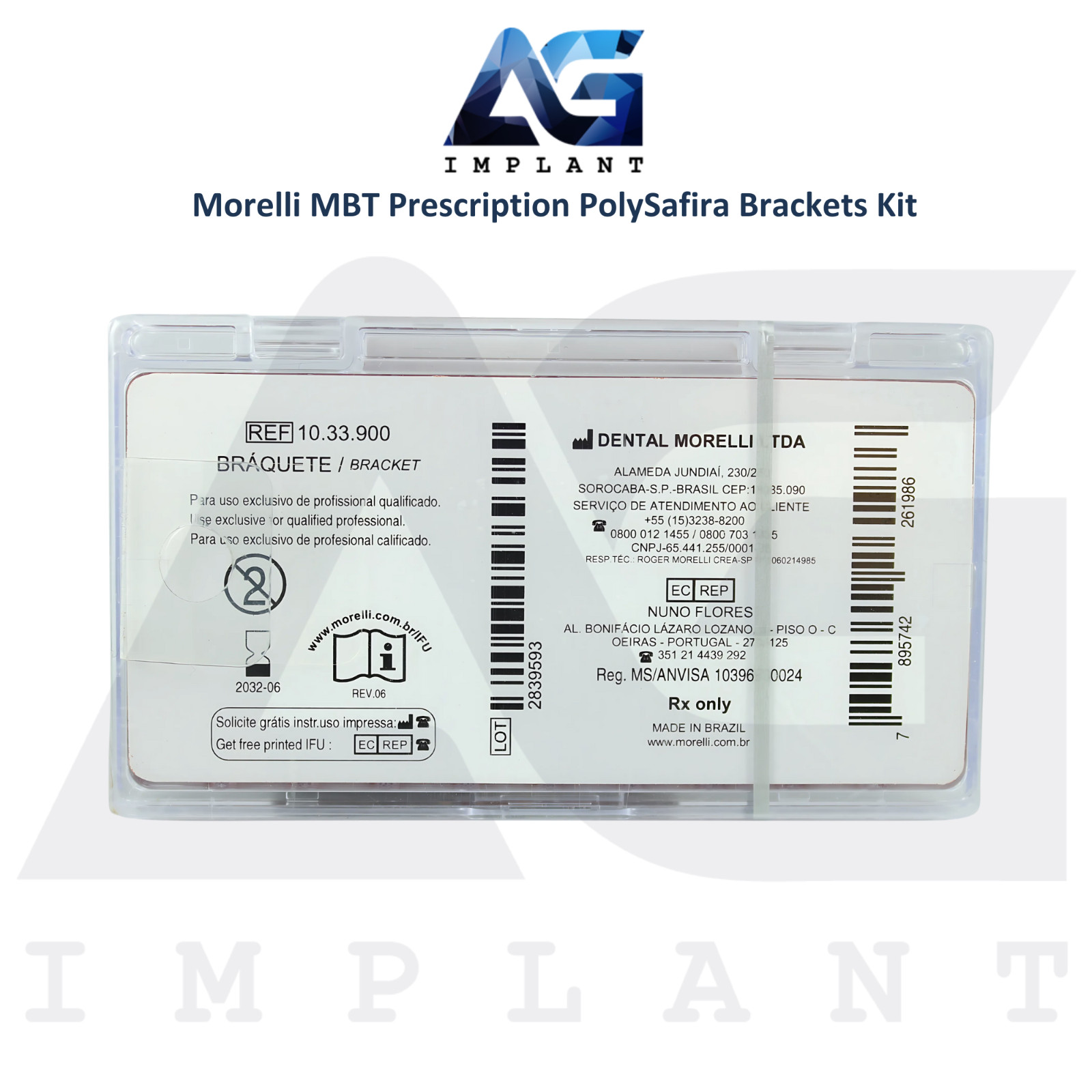 Dental PolySafira MBT Prescription Brackets Kit 20pcs Aesthetic Ortho Treatment
