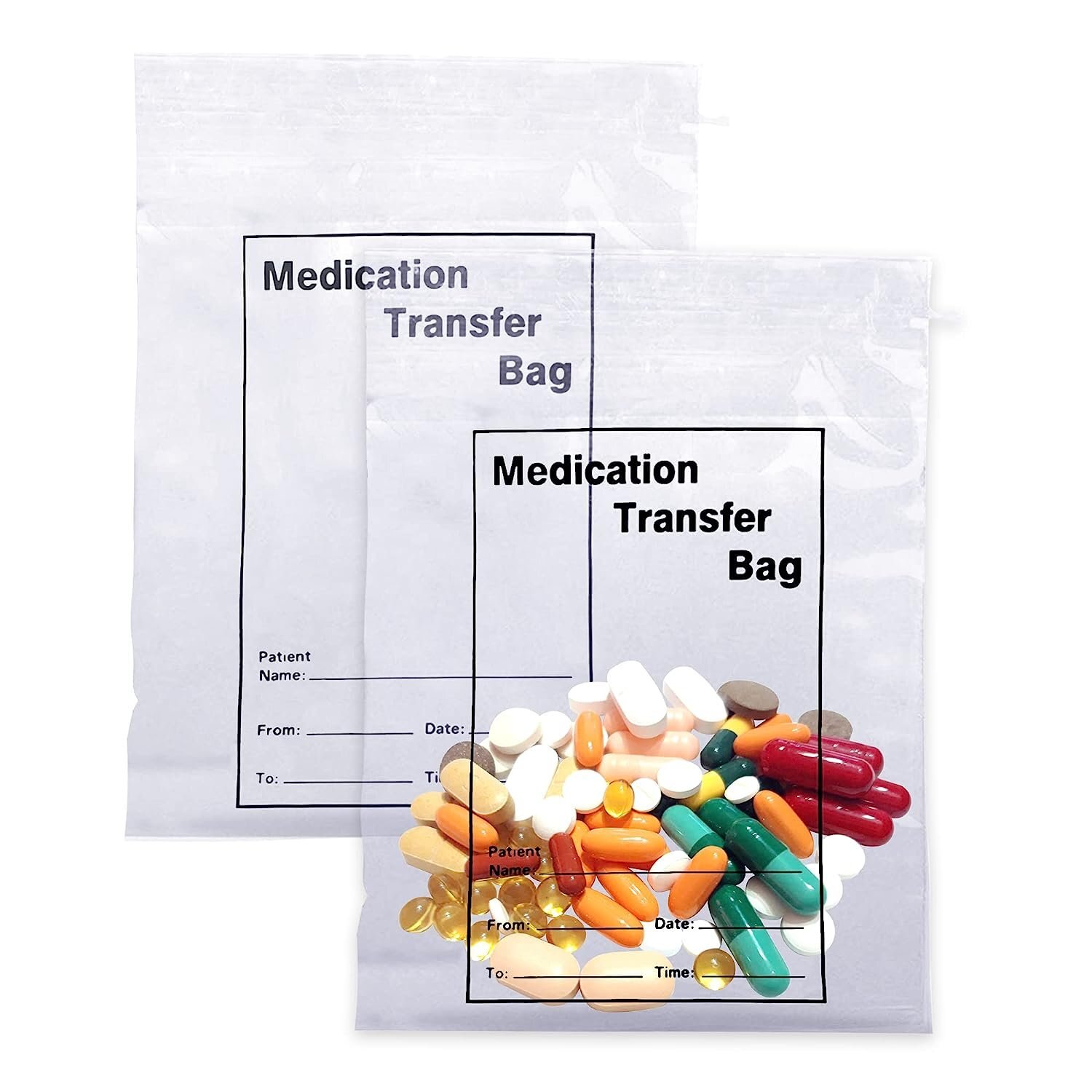 1000 Medication Transfer Bags Clear 8 x 10 Low Density