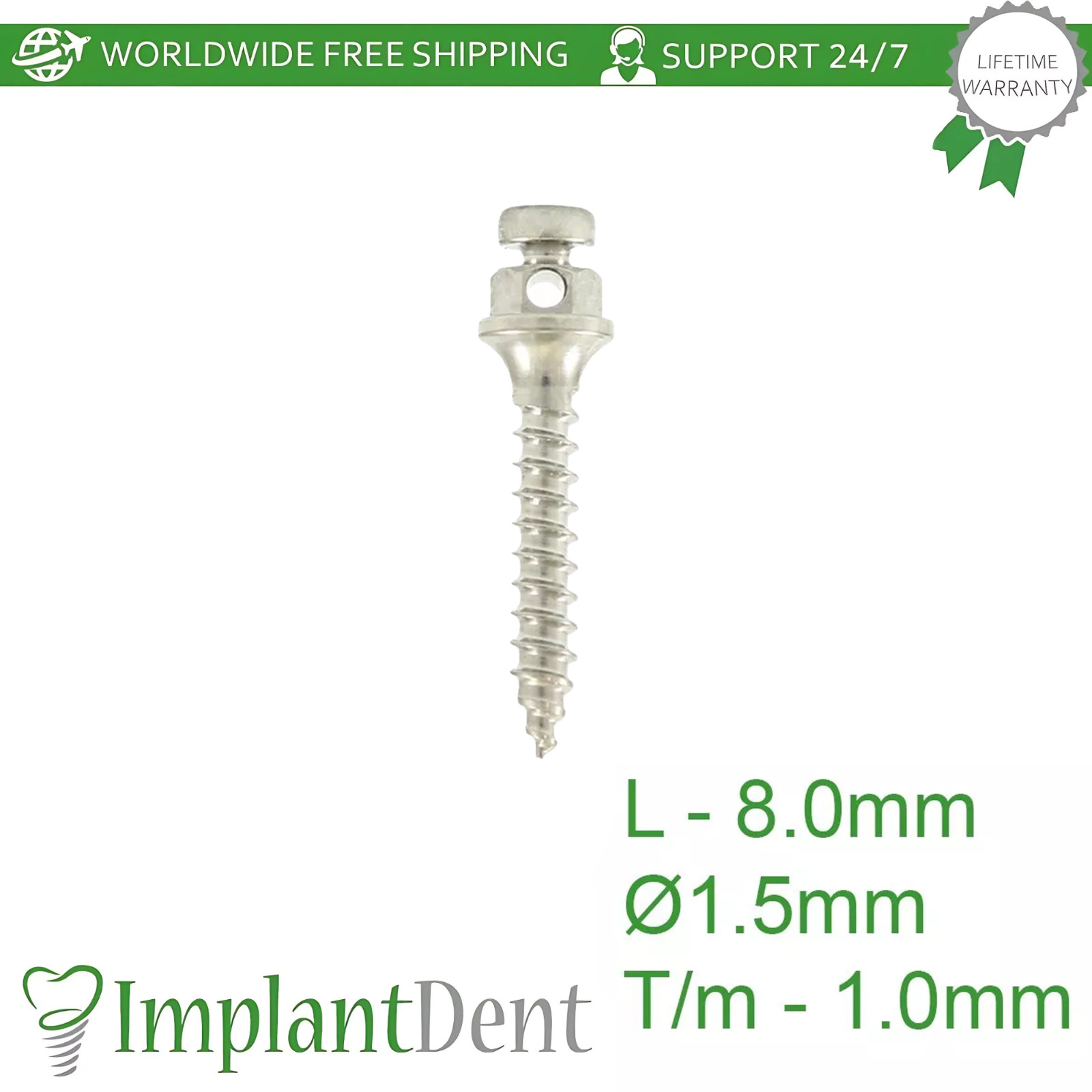 1x Dental Mini-Screw Temp Anchorage Self Drilling Titanium TADs 1.5mm