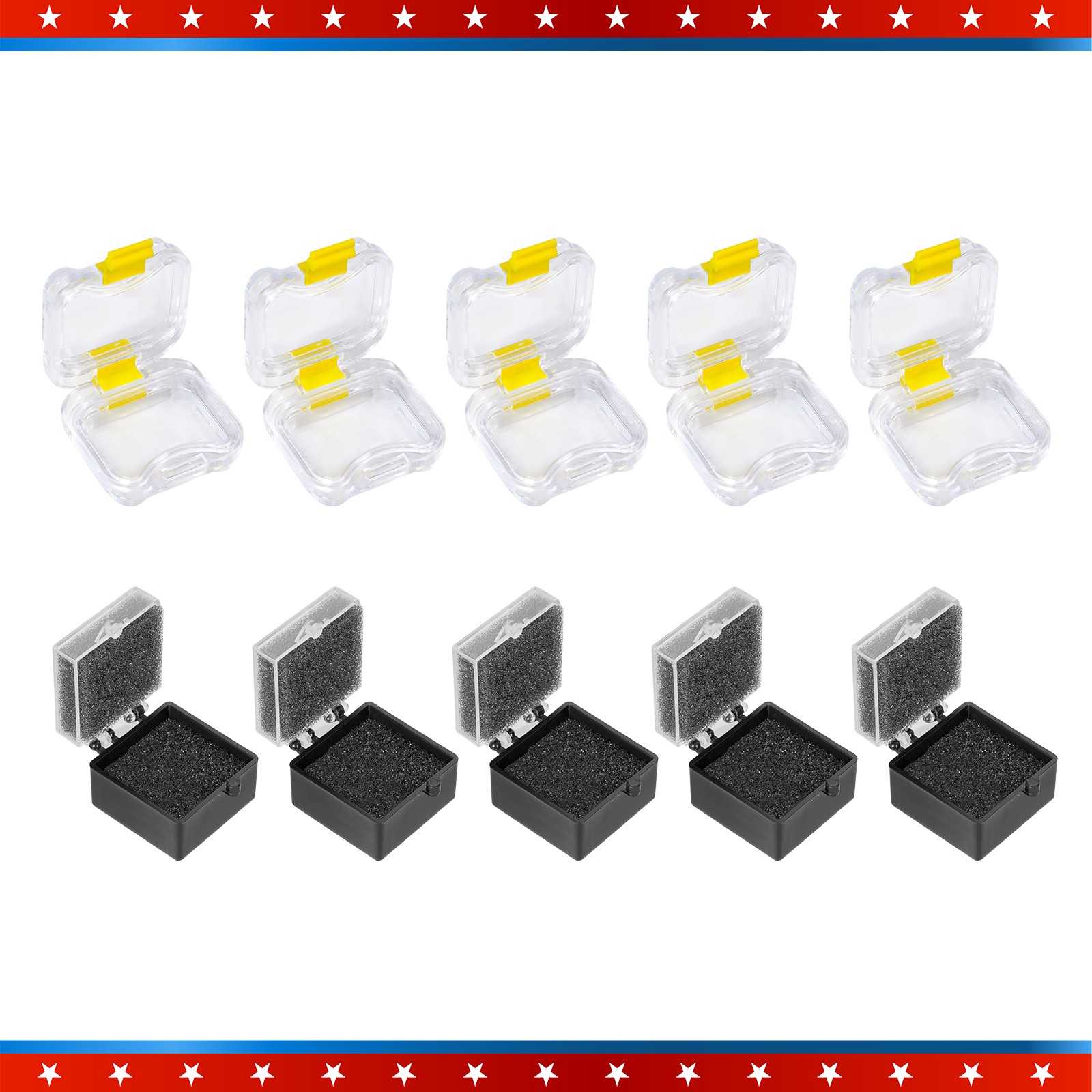 Dental Crown/Bridge Box Black with Sponge Fillers/Yellow Dental Box w/Membrane