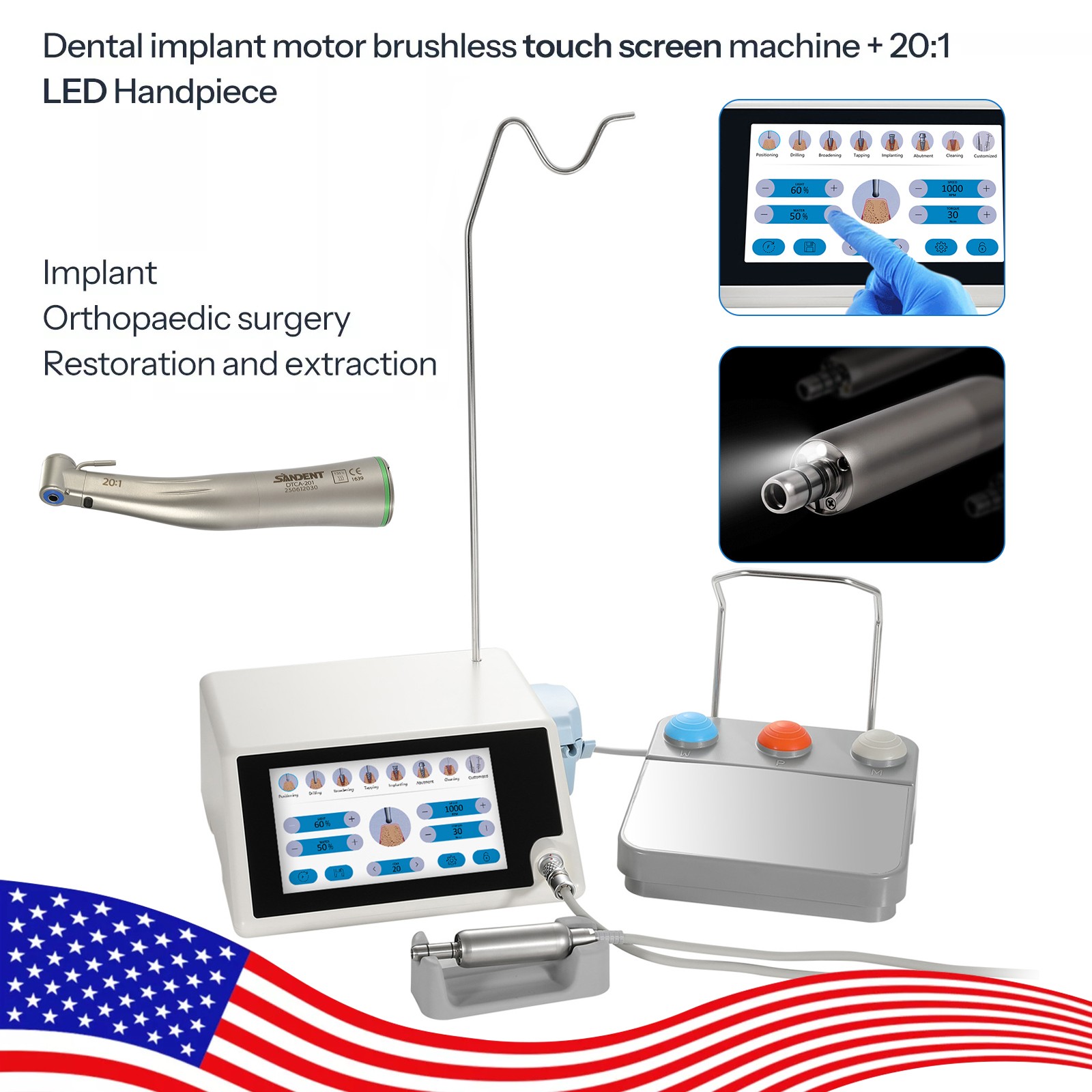 Dental LED Surgical Implant Motor System/Implant Stability Monitor Test