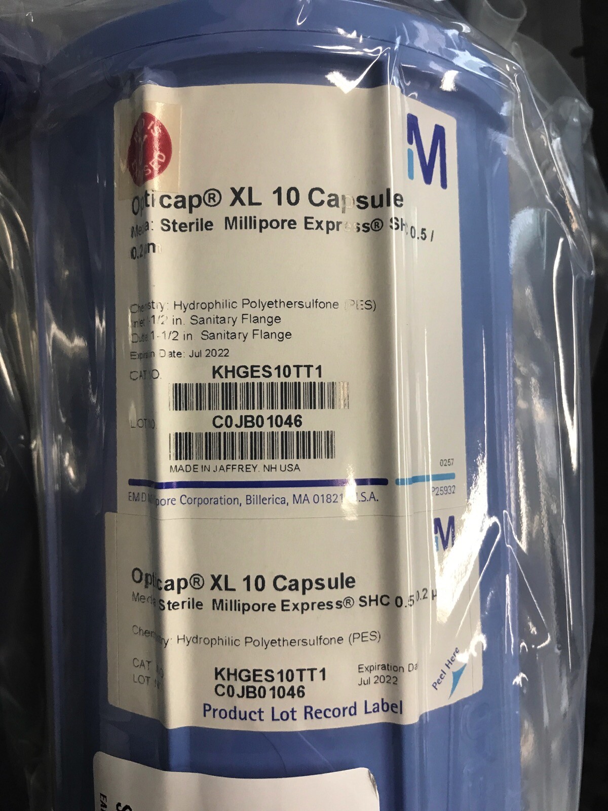 MILLIPORE Opticapl XL 10 Millipore Express SHC Capsule 0.5/0.2um 1-1/2” TC/TC
