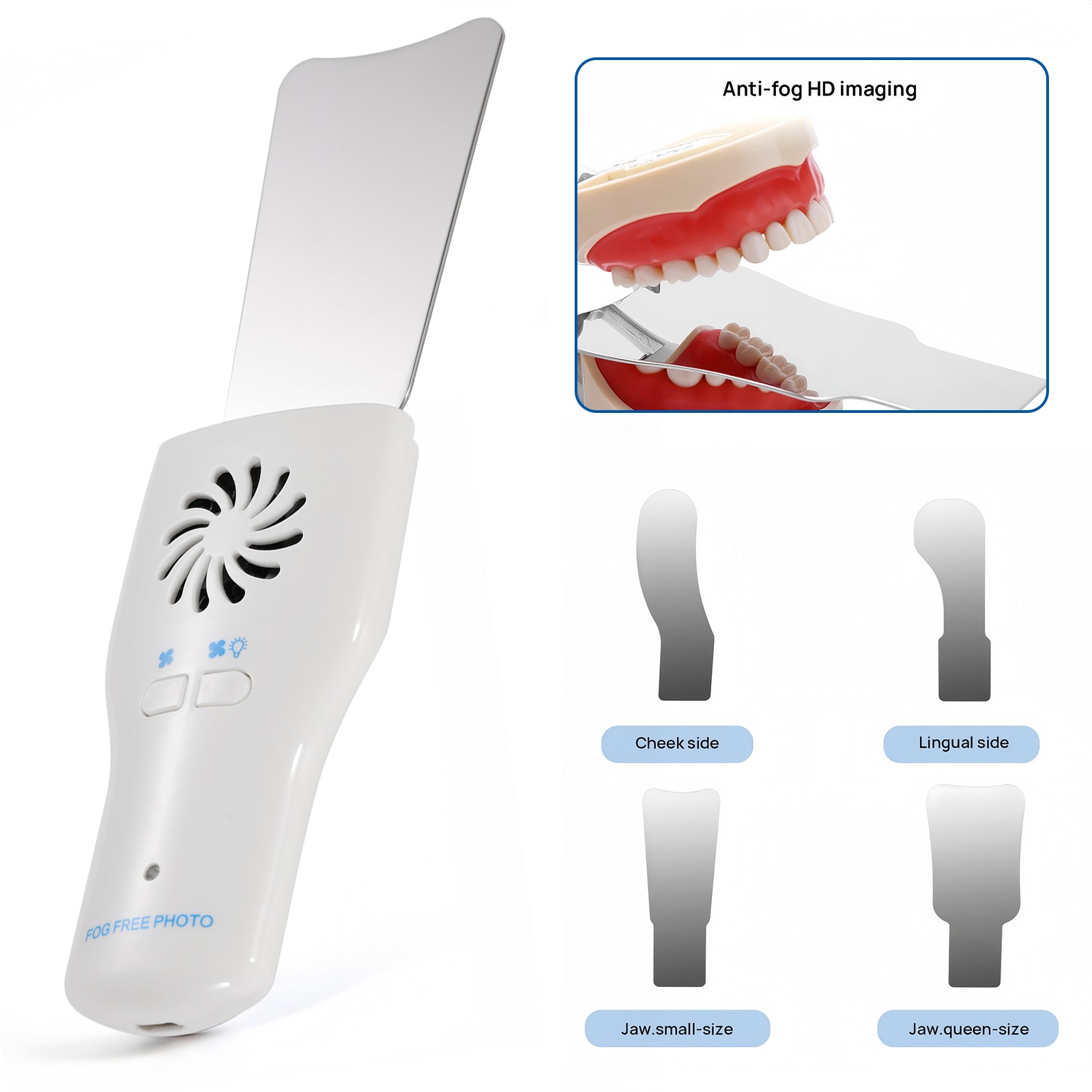 Dental Occlusal Mirror Fog Free LED Intra Oral Photo System 4 Mirrors Defogging