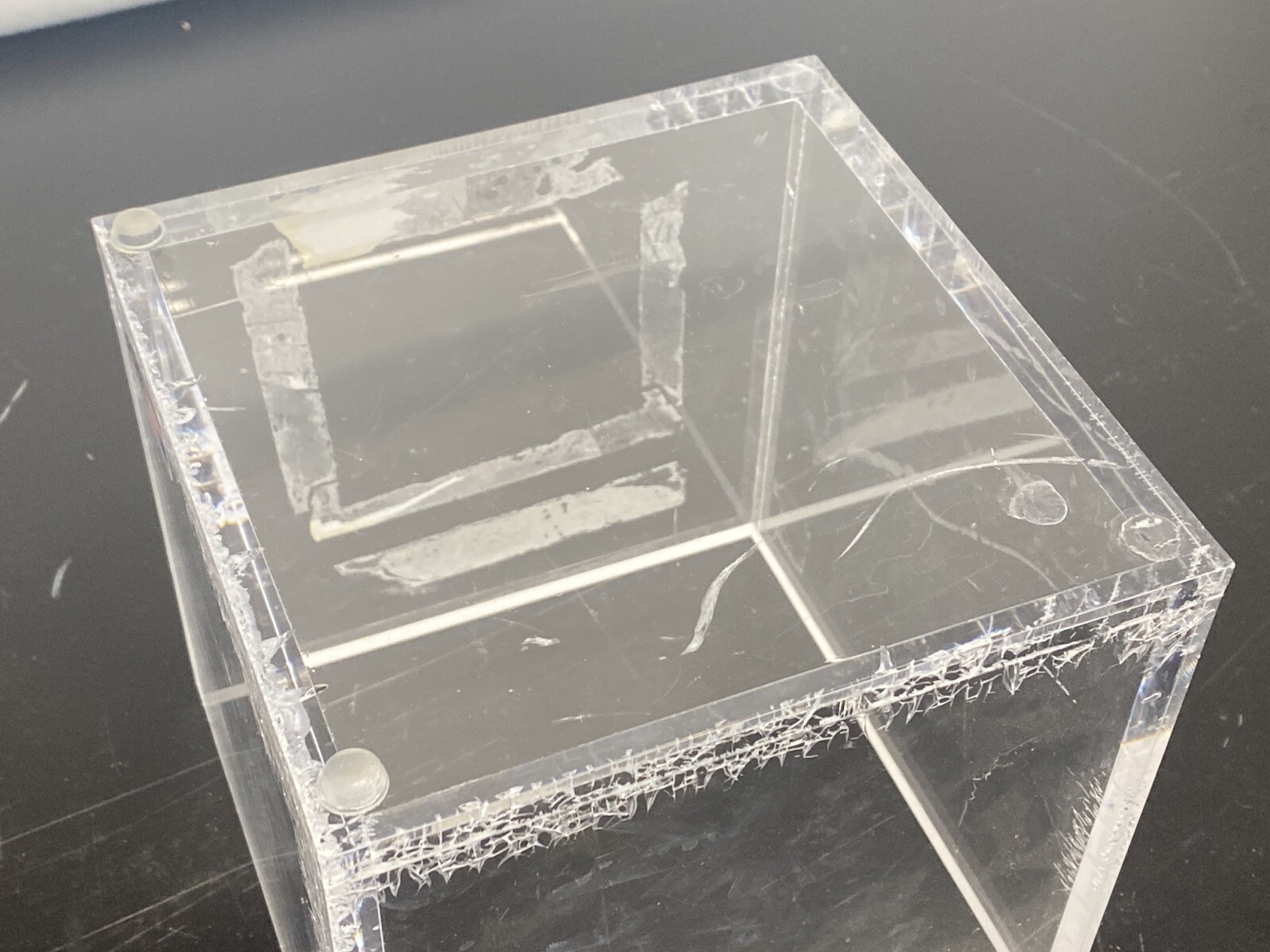 Acrylic Beta Storage Container & Top Loading Lid w/ Handle 6” x 6” x 5-3/4” ID B