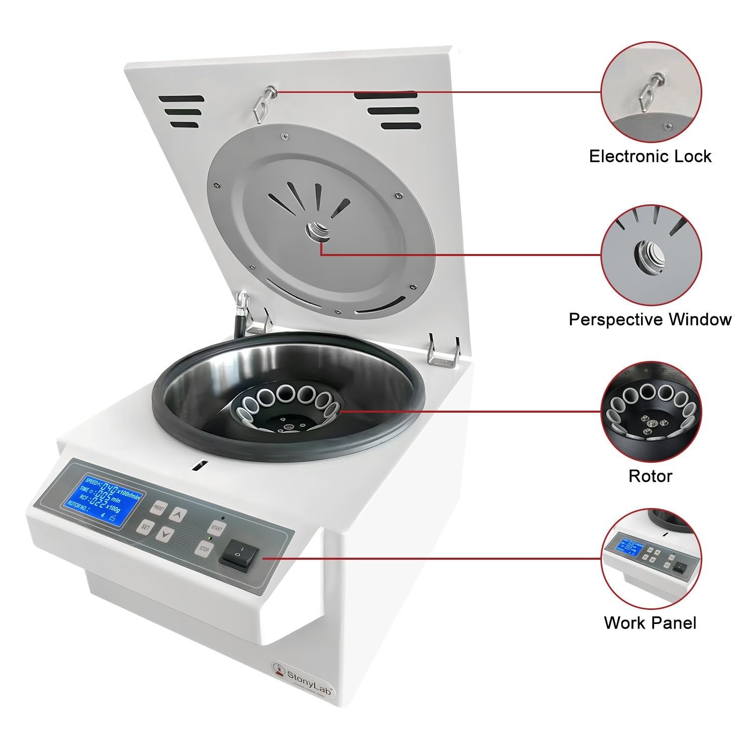 stonylab Low-Speed Centrifuge, 110V/60Hz Digital Benchtop Centrifuge with 400…