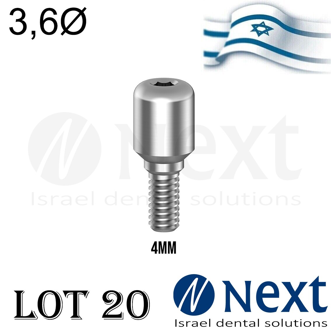 Lot x 20 Healing Cap Abutment titanium Standard Ø 3.6 mm 4 mm