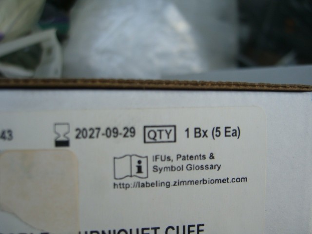 Zimmer Sterile Disposable Tourniquet Cuff 60707010500, 30″, 5 units, exp. 2027