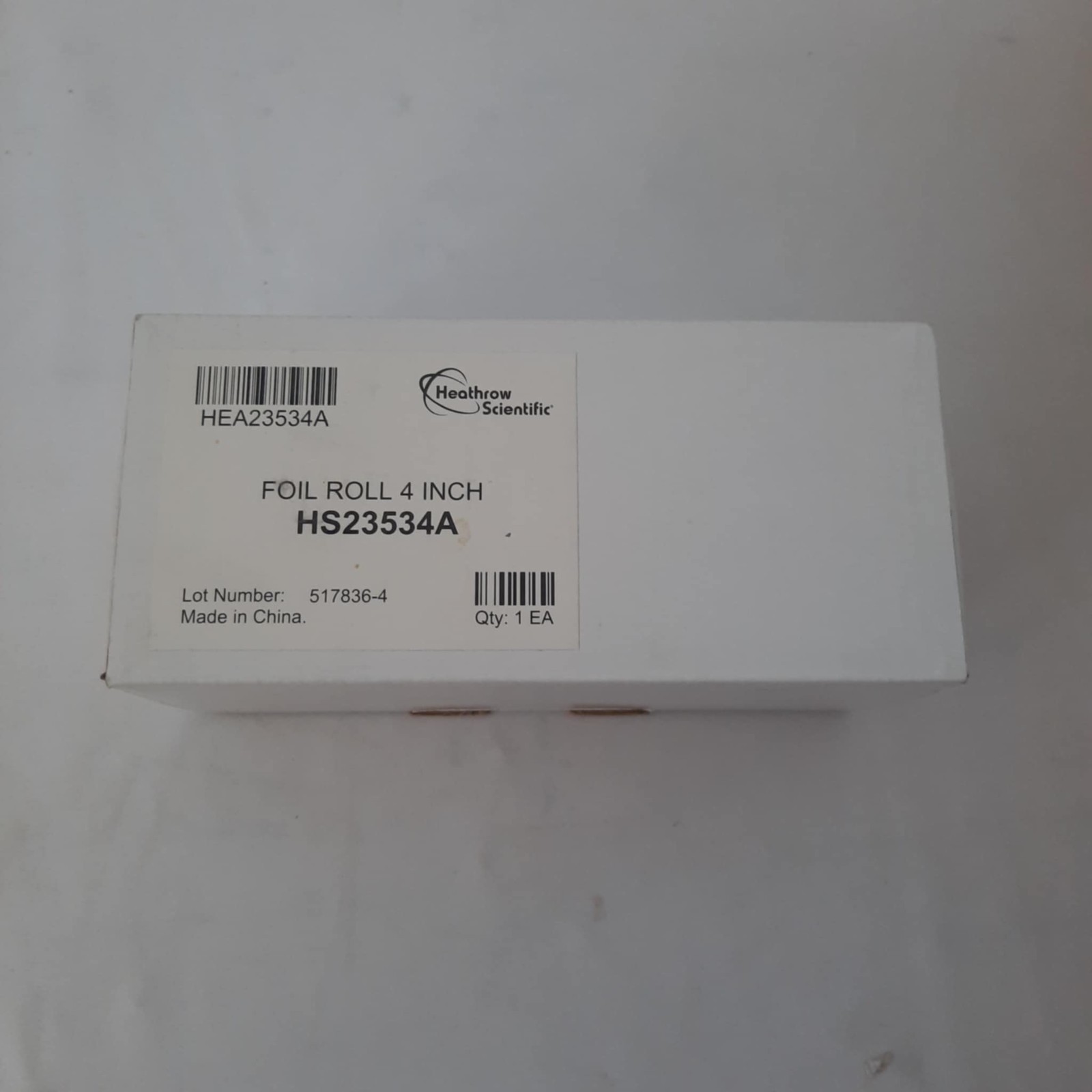 Heathrow Scientific HS23534A Foil Roll, Aluminum, Standard, 500 Ft., 4″