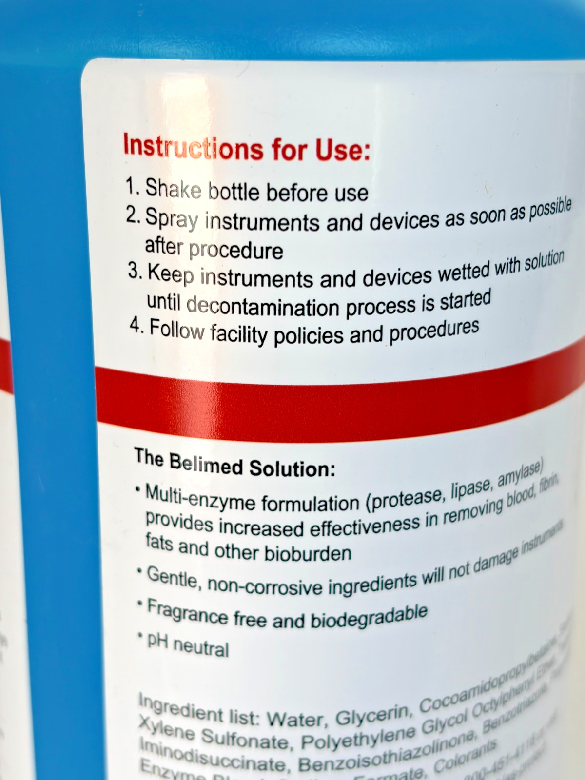 Belimed Protect RTU Enzymatic Pretreatment Foam Spray 32 oz W/ Spray Attachment