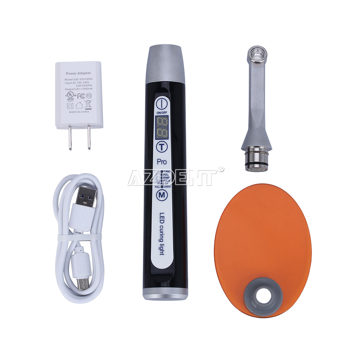 AZDENT Dental Wireless LED Curing Light Lamp 1 Sec Curing Wide Spectrum 1800mw