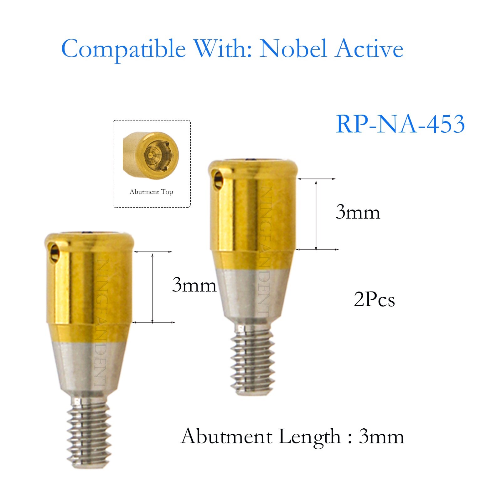 Nobel Biocare Active RP Locator Abutments For 1-5mm GH Conical Connection Ø4.3mm