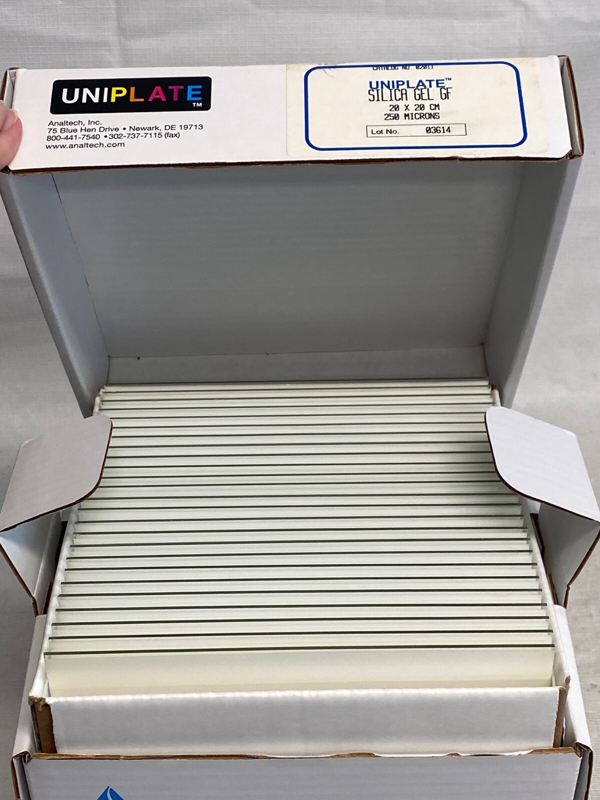 (25/Pk) ANALTECH TLC Chromatography Silica Gel GF Uniplates 20x20cm 250um 02011