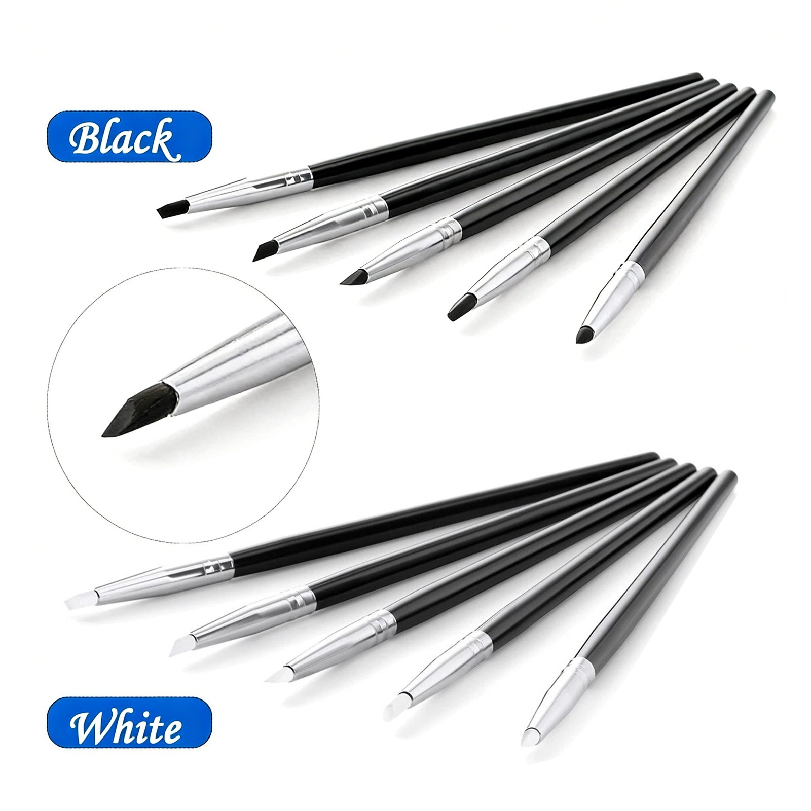 Dental Composite Silicone Brush Pen Resin Veneer Cement Porcelain Pen 2 Types