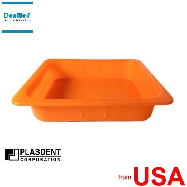 PLASDENT Operation Tub NEON TANGERINE 9-3/8in x 11-1/2in x 2-5/8in wit 423929