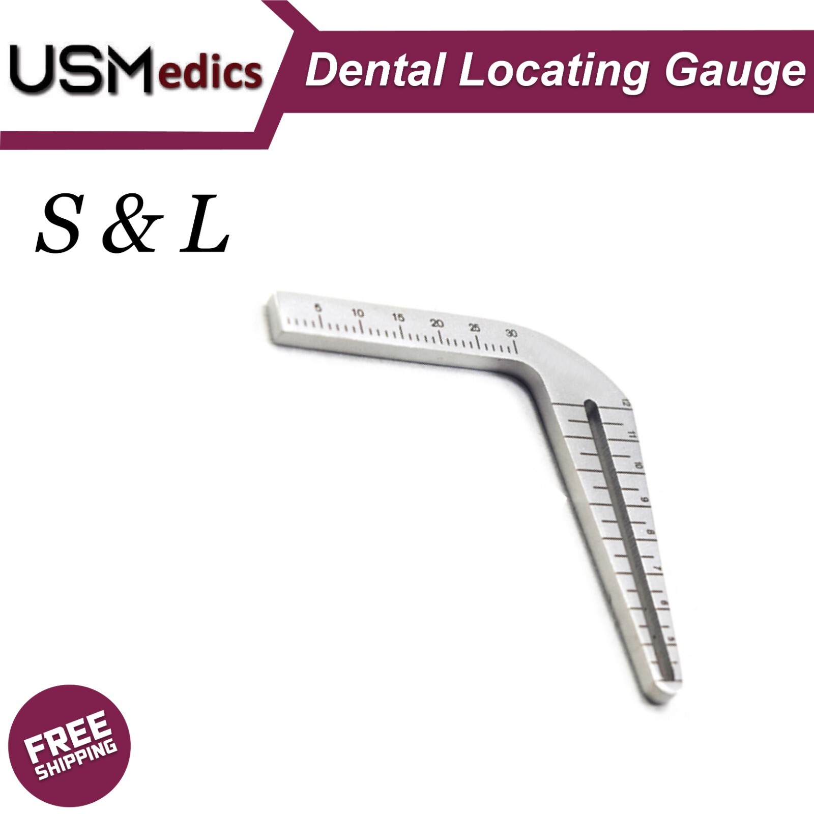 Dental Implant Surgical Drill Guide Locator S &L Depth Parallel Pin Gauge Ruler