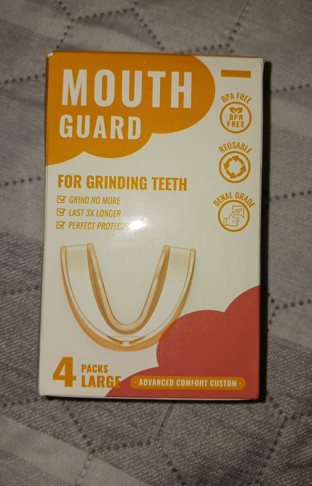 Two- 4 Packs Mouth Guards Teeth Grinding Snoring * Size Medium + LARGE New