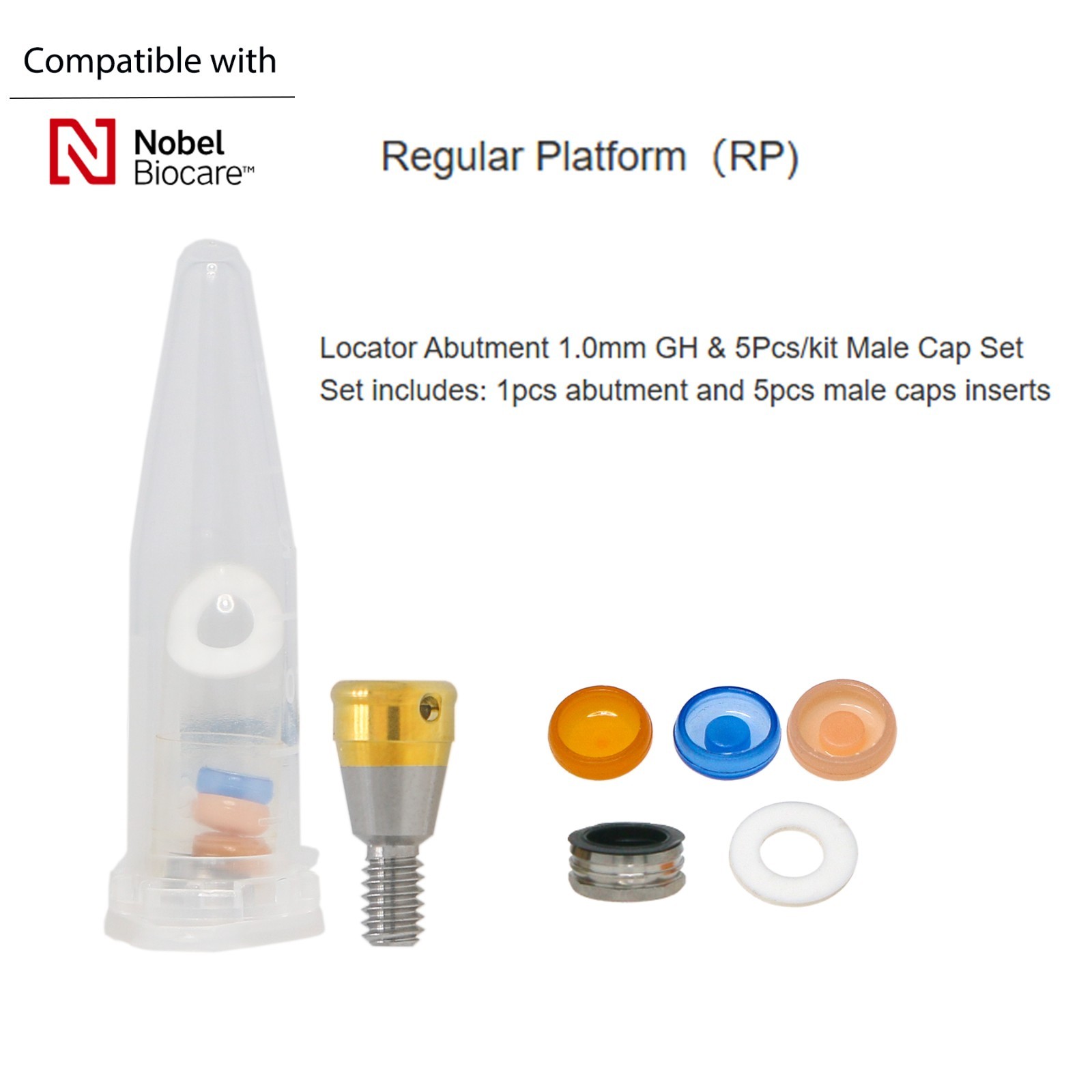 Overdenture Locator Abutment Interna Hex Conical Connection RP for Nobel Biocare