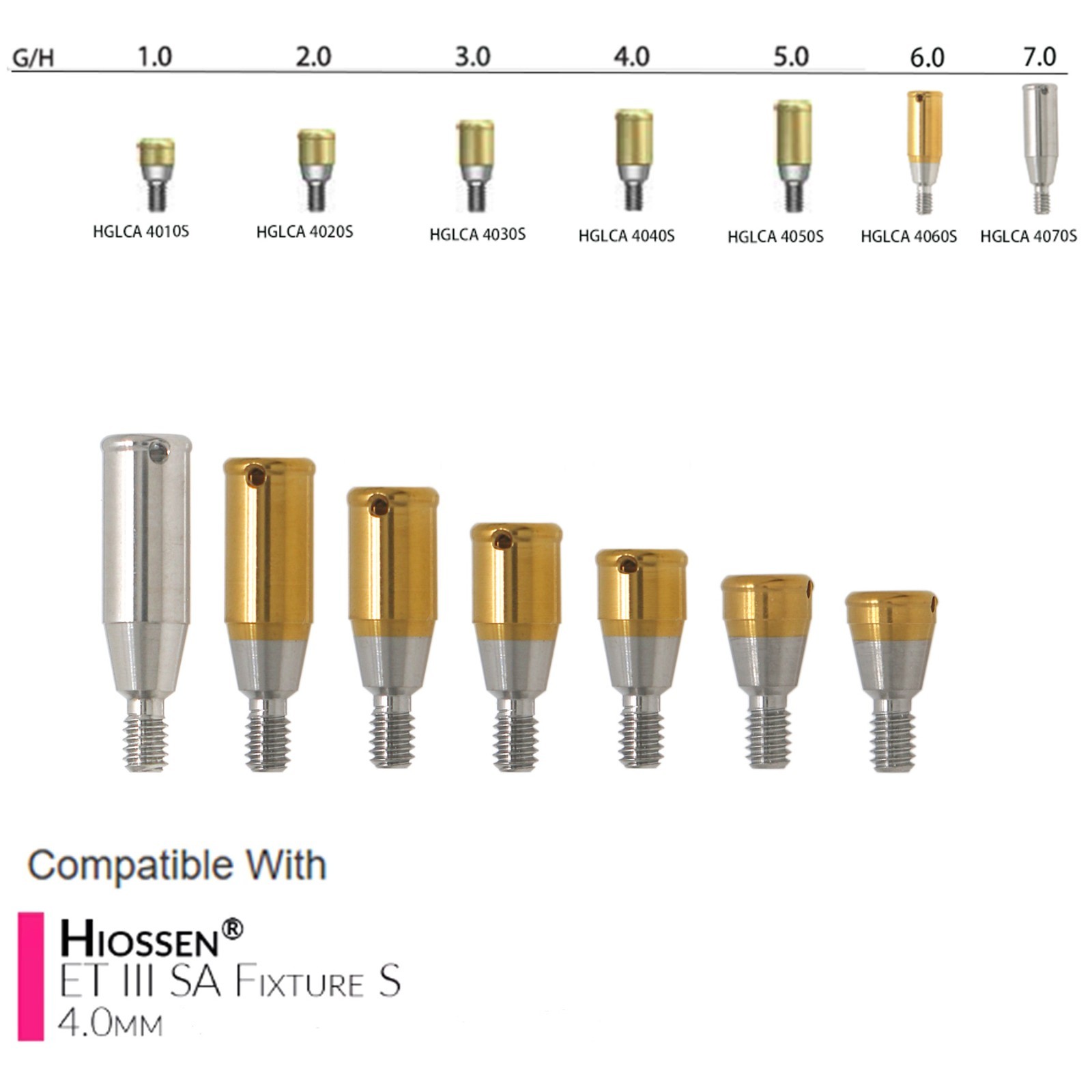 Hiossen Overdenture Locator Abutment Male Cap Inserts fits Oss Regular Implants