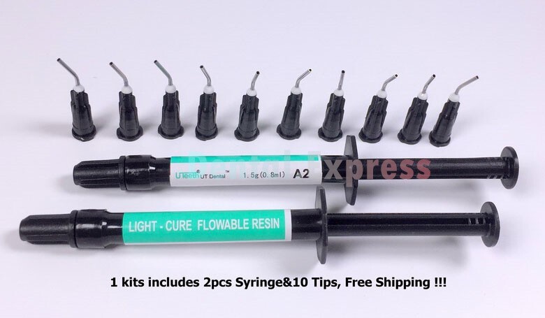 A1 A2 A3 UT Dental Composite Light-Cure Flowable Resin 2 Syringe + 10 Tip