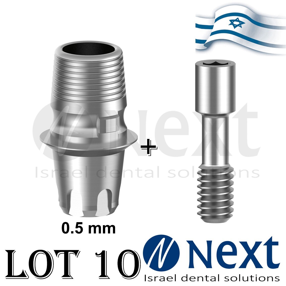 LOTx10 Dental Abutment T-Base CAD/CAM MIS conical C1 V3 SP compatible HEX 0.5 mm