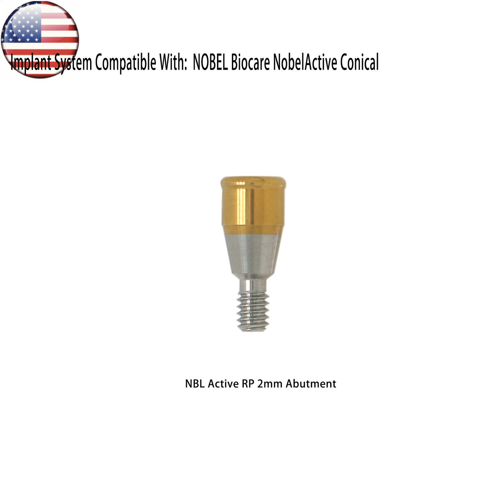 US Dental Locator Abutments for Nobel Active Conical RP NA451/2/3/4/5mm Height