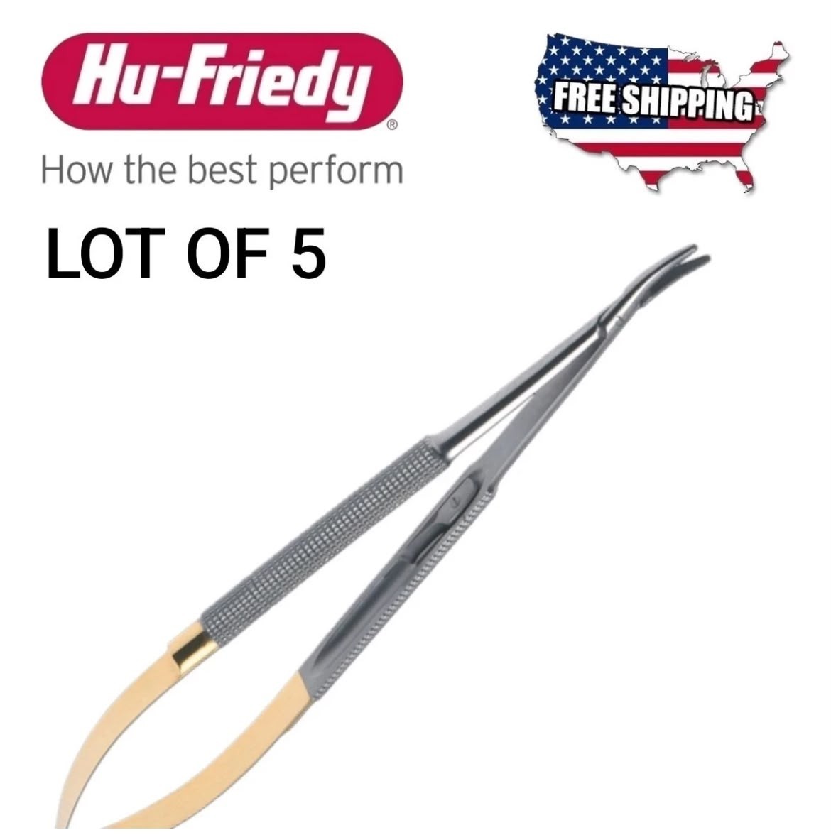 Hu Friedy NH5021 Curved Castroviejo perma sharp Needle Holder 14cm pack of 5 pcs