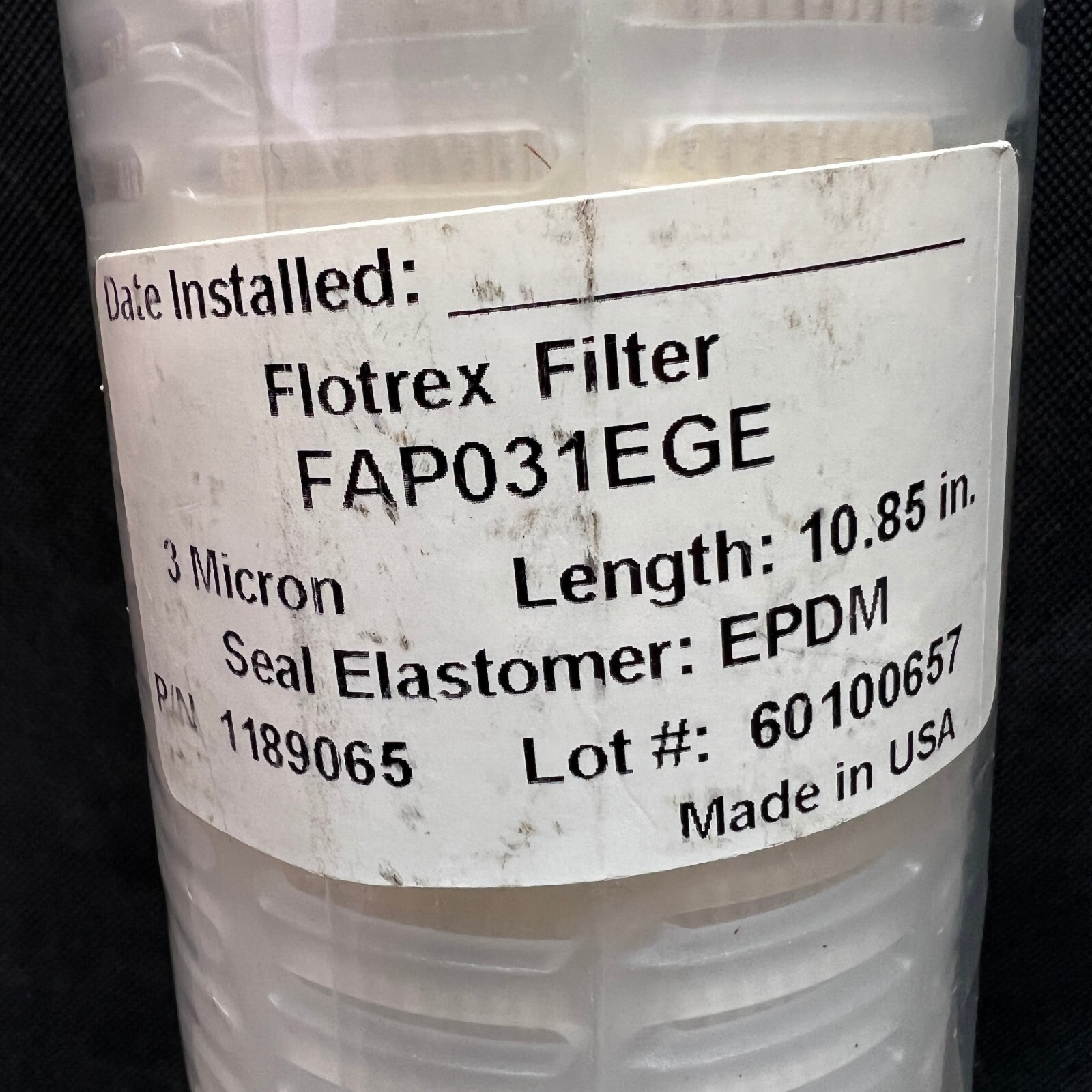 FLOTREX FAP031EGE POLYPROPYLENE FILTER 3 MICRON 10.85″ Part Number 1189065 NEW