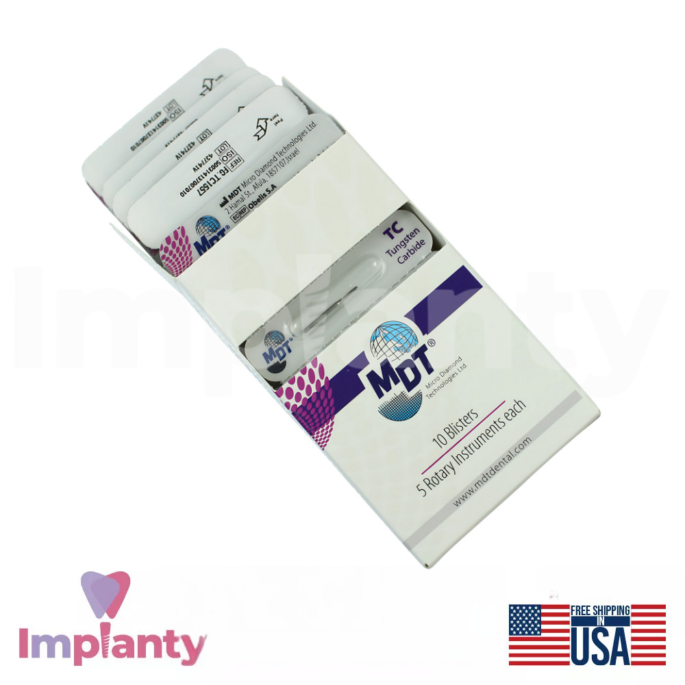 MDT Dental FG Carbide Domed Fissure Cross Cut Burs Contouring Tooth Surfaces