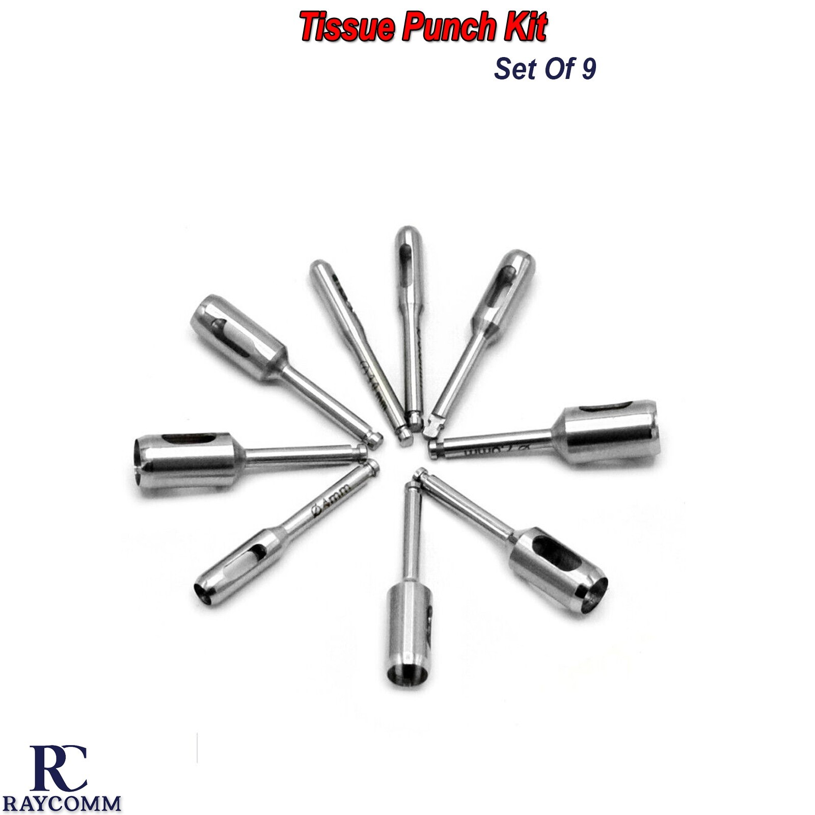 Dental Implant Tissue Punch Kit Set Of 9-PCS Surgical Surgery Instruments CE