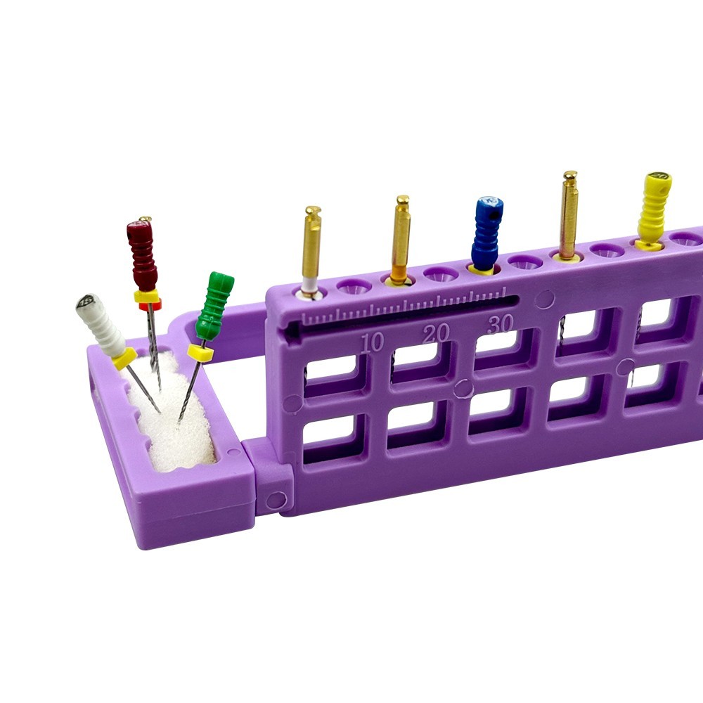 16 Holes Dental Bur Endo File Holder Disinfection Box Drill Stand Endo Tray