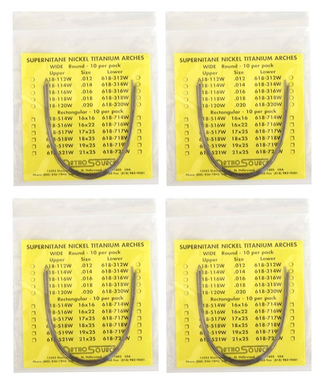 40 Pcs Super Elastic Nickel Titanium Ovoid Arch Wires – .012W Upper