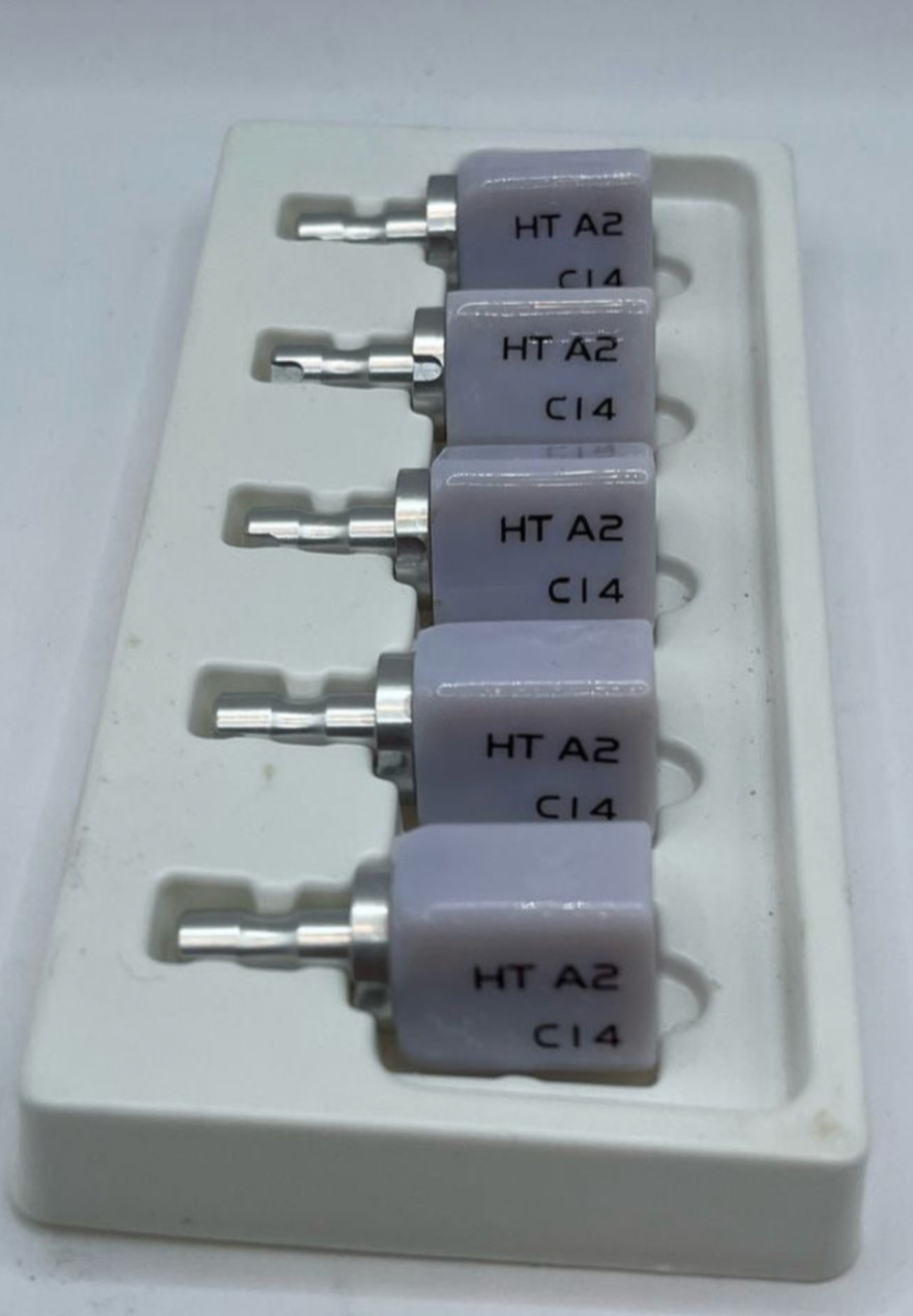 5 Pcs/Box HT A2 C14 Dental Glass Ceramic Lithium Dislicate Cerec Emax CAD CAM