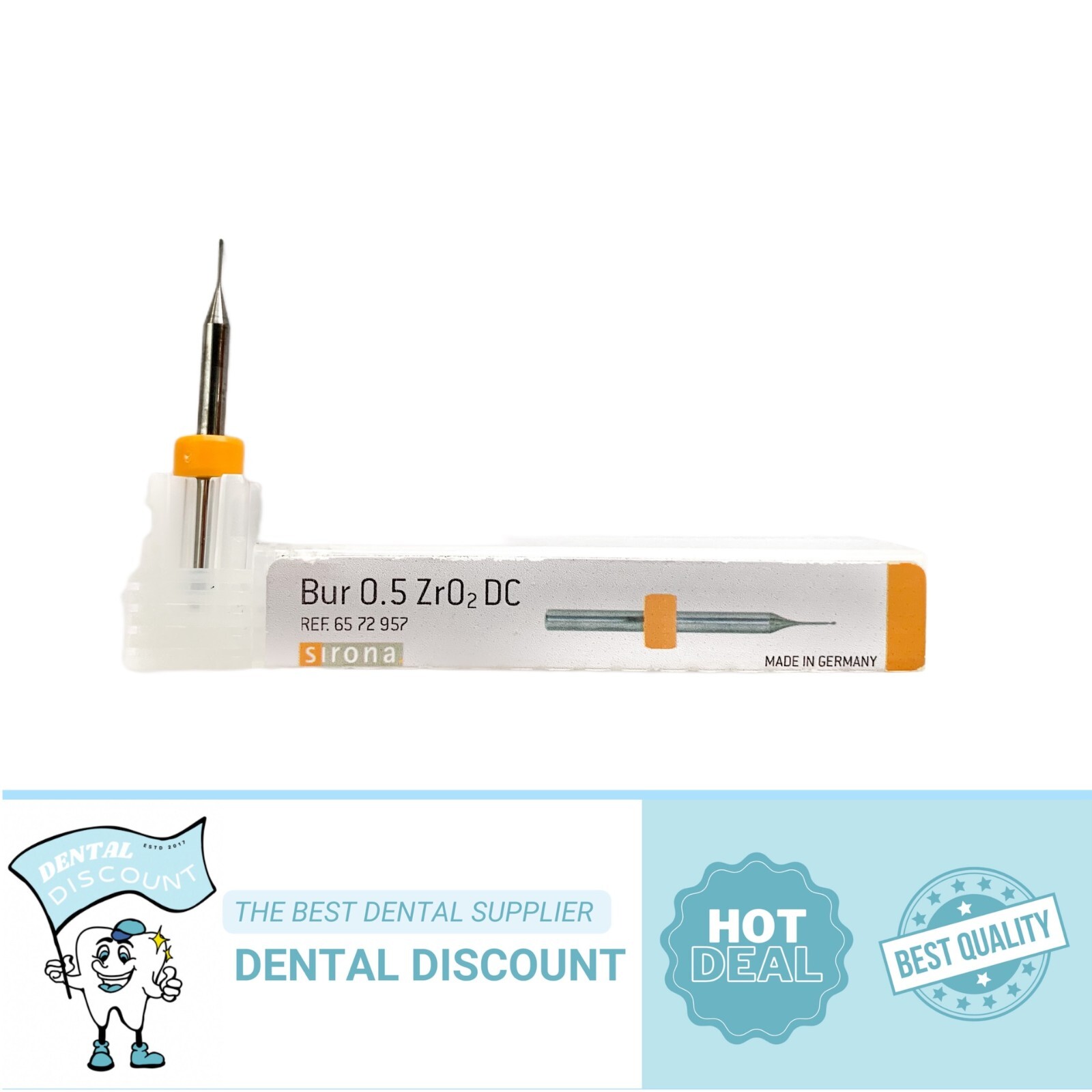 DENTSPLY SIRONA inLab MC X5 Bur 0.5 ZrO2 DC yellow! coated with fine diamond!!!