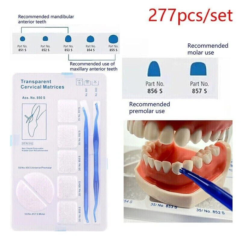 277 Pcs/Set Dental Transparent Cervical Matrices Composite Gingival Retractor