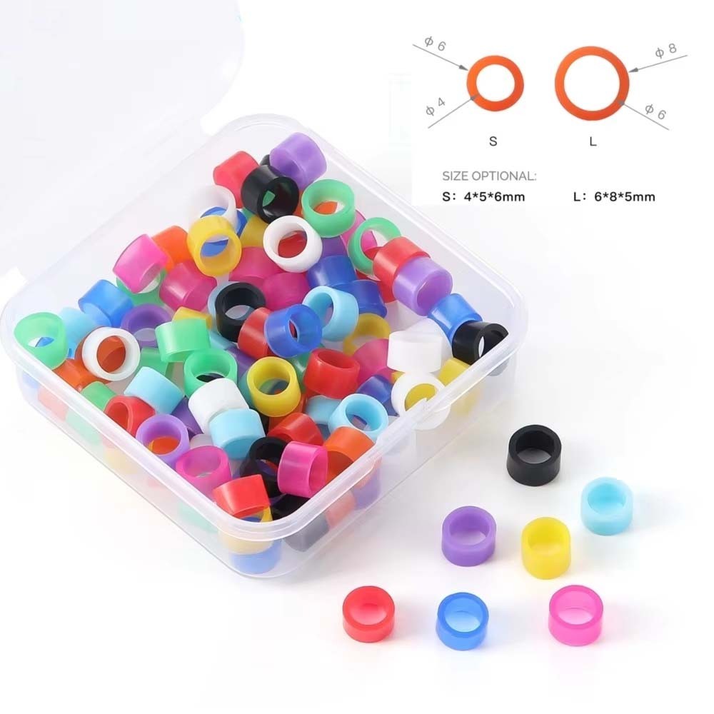 200Pcs Dental Hygienist Instrument Silicone Color Code Rings Autoclavable S+L