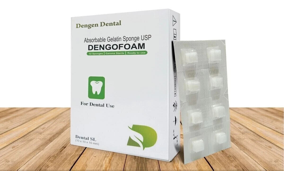10 X Dengen Dengofoam Absorbable Gelatin Sponge USP 32 Sponge 10x10x10mm