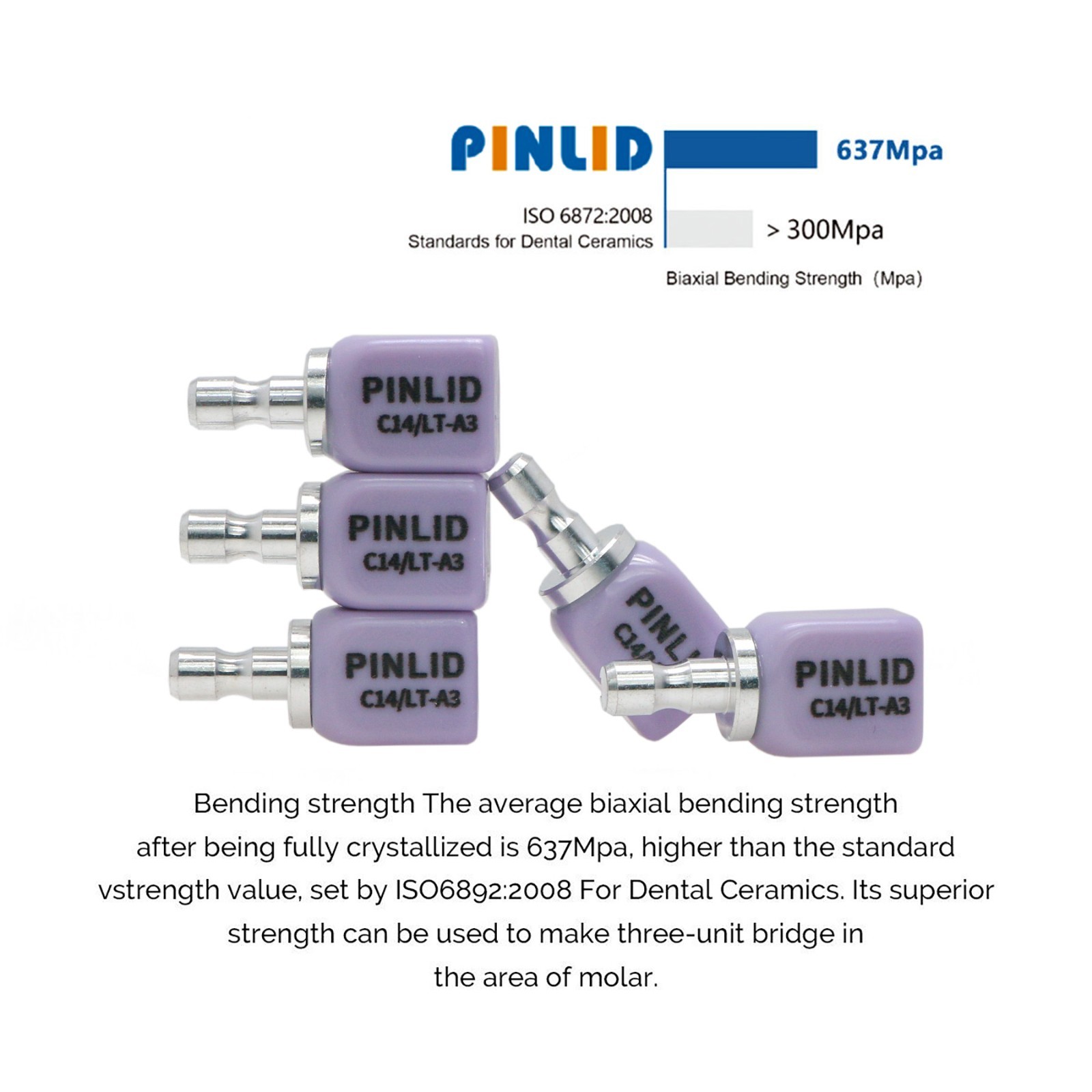 C14 LT Lithium Disilicate CAD/CAM Blocks A1 A2 A3 Glass Ceramic For CEREC InLab
